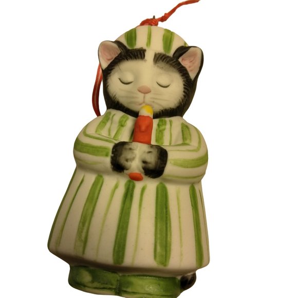 Kitty Cucumber Ornament Ellie Nightgown Schmid Shackman Ceramic Figurine 1985 - Picture 1 of 9